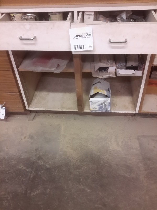 lot 445 image: 2 drawers of misc. items as pictured.. Note the metal number stamps