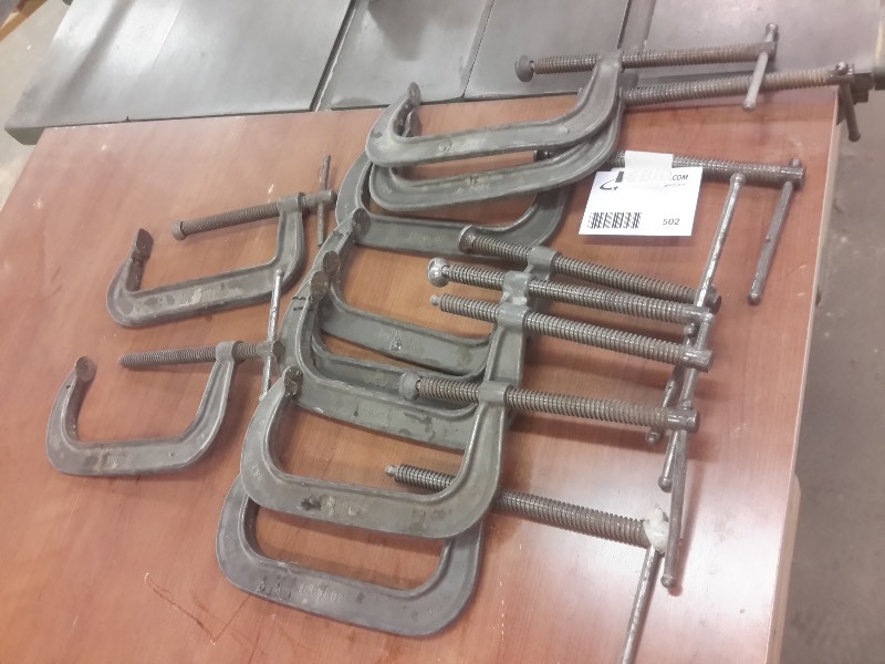 lot 502 image: Lot of C clamps as pictured