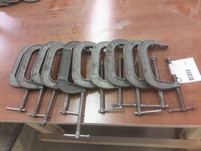 lot 504 image: Lot of C clamps as pictured