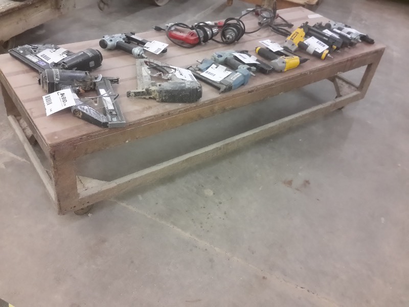 lot 519 image: Rolling cart. Nothing on Cart. Dim 24in x 72in x 20 in h