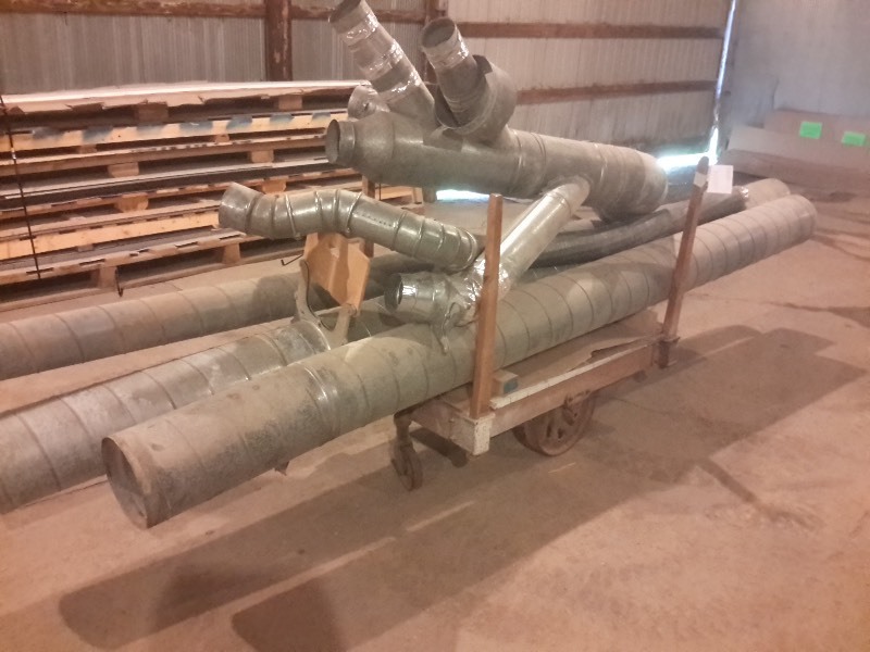 lot 530 image: Cart of Misc. SizesShapes of Duct Work.. CART NOT INCLUDED