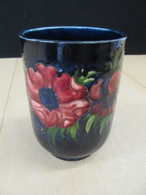 lot 51 image: Original Signed MOORCROFT Blue Anemone Vase