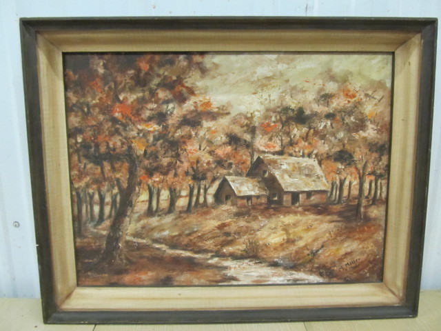 lot 134 image: Vintage Signed Framed APPLETON, Minnesota Oil Painting