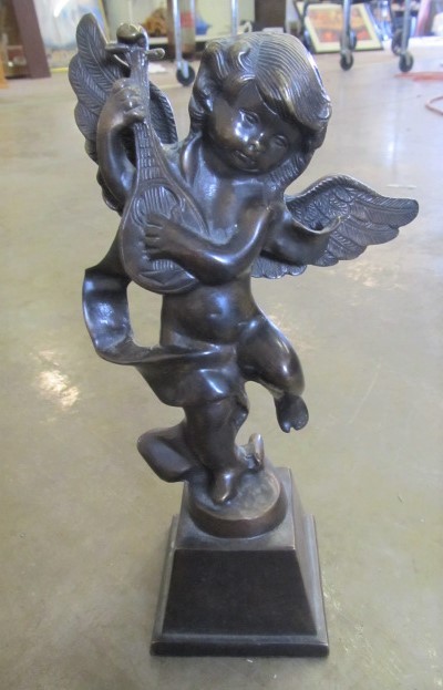 lot 157 image: Cast Bronze Cherub Statue
