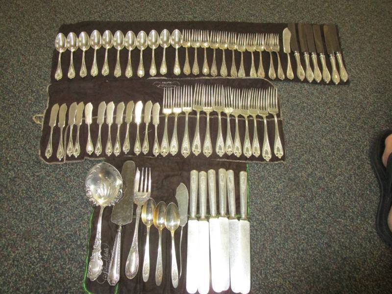 53 piece matching set of 1847 Roger Bros XS Triple and then 13 extra pieces I threw in as they look good with the set but arent a perfect match
