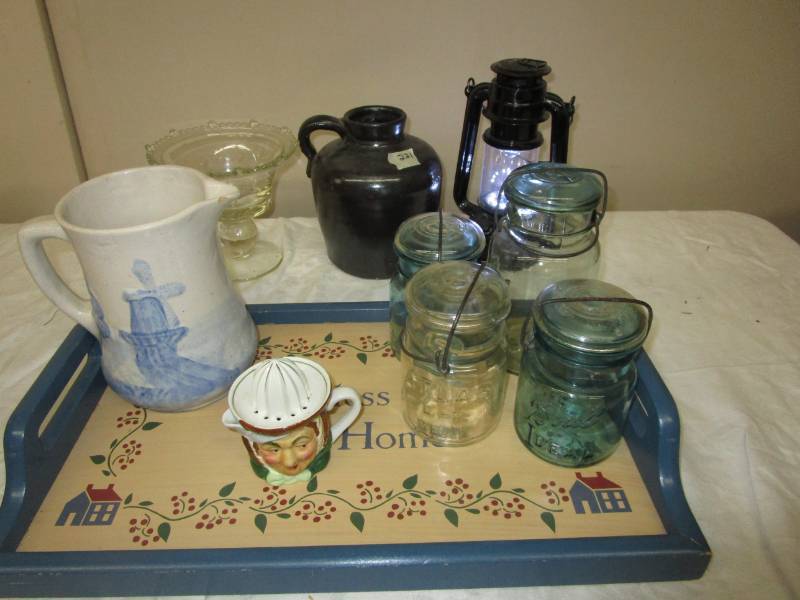 Blue Jars, Home Deoor, Pitcher, Jug, LED lanterm
