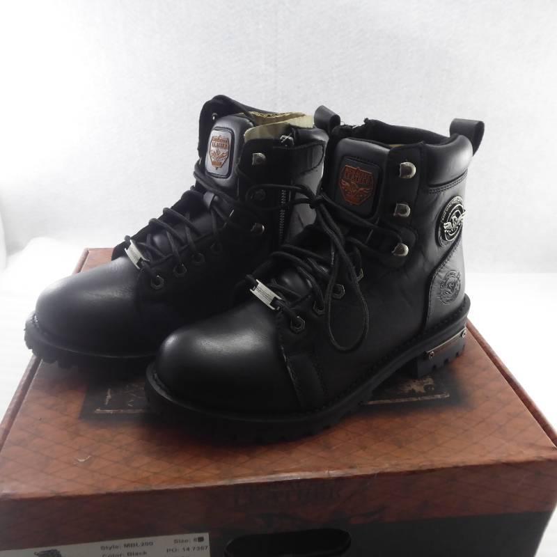 lot 50 image: Milwaukee Leather Womens Classic Short Motorcycle Boots Size 8