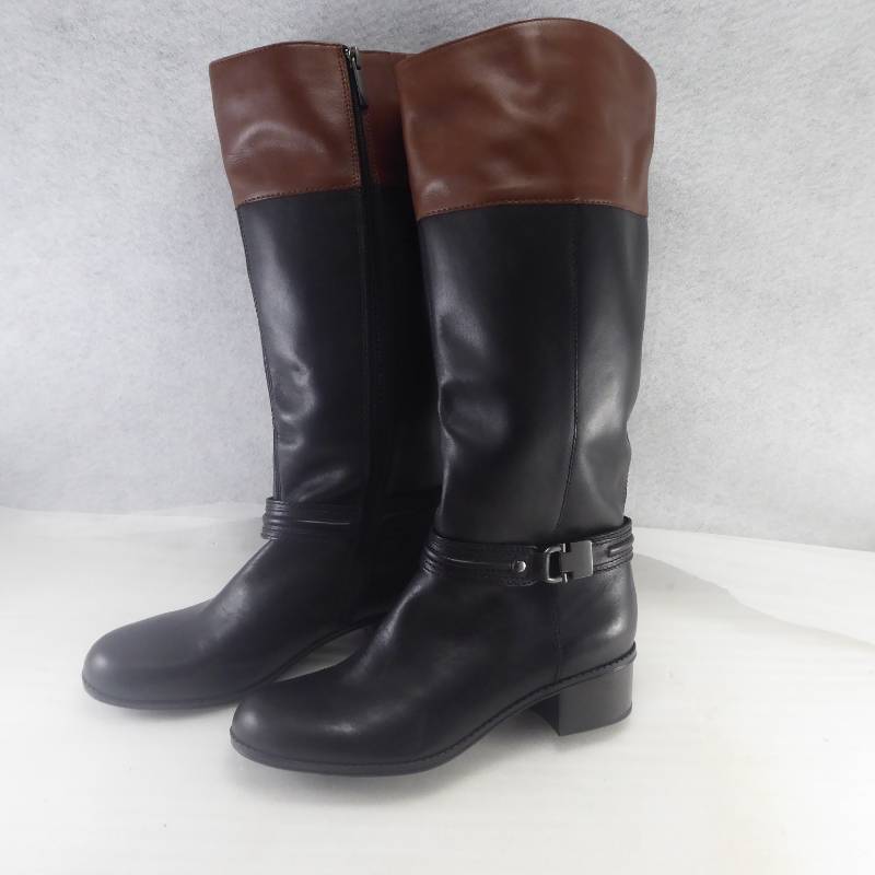 lot 274 image: Brand New Bandolino Womens Carlita Leather Riding Boots Size 8.5