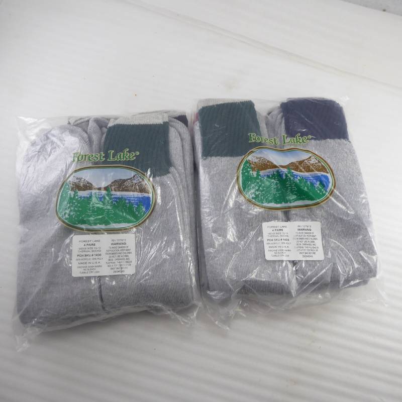 lot 376 image: Brand New Lot 8 Pair Mens Forest Lake Thermal Socks Size 10-13
