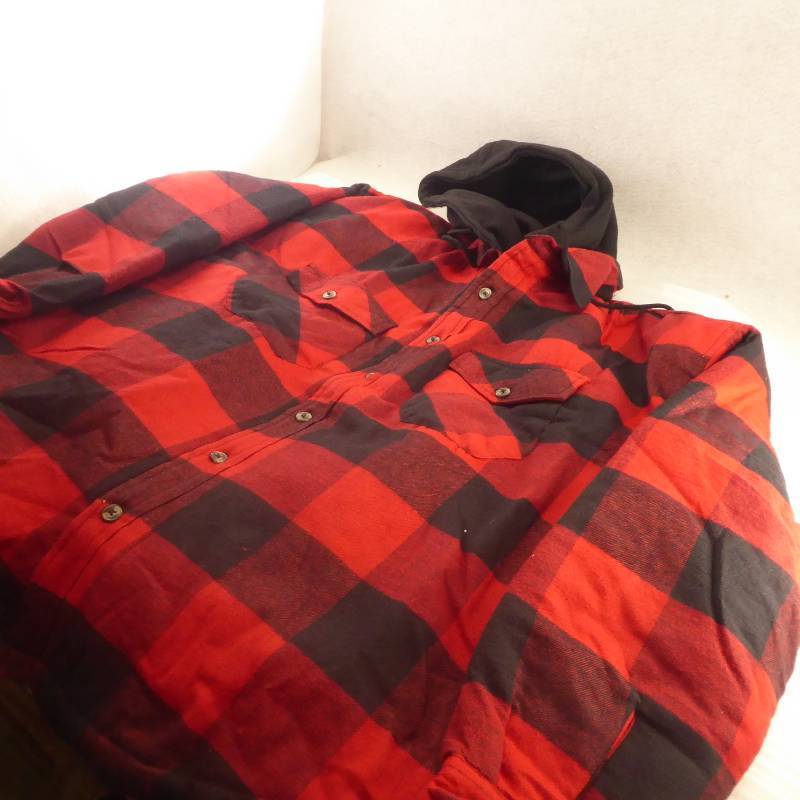 lot 426 image: Woodland Creek Mens Quilted Flannel Jacket with Hood Size Medium