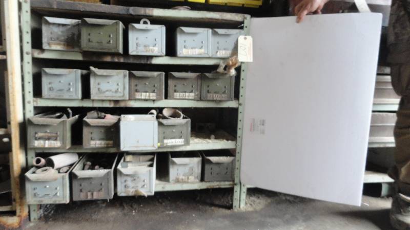 lot 107 image: Steel Shelf with Bins and Contents