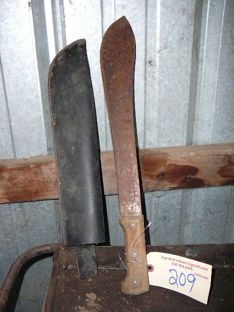 lot 209 image: Large Knife and Sheath