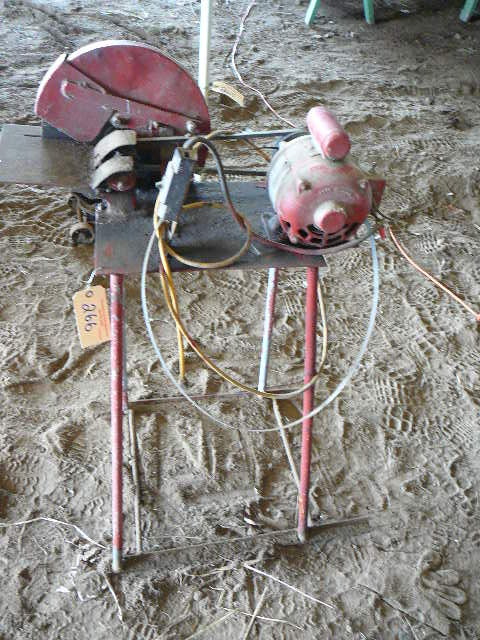 lot 266 image: Homemade Cut off Saw 12 on Stand