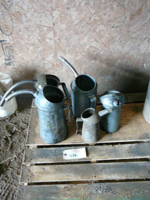 lot 436 image: Misc Oil Funnels & Cans