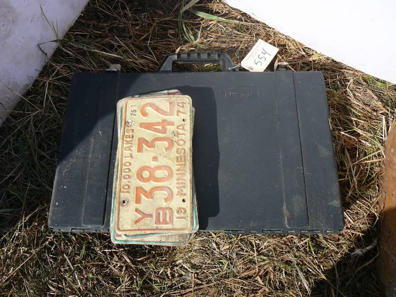 lot 554 image: Pickup Tool Box, License Plates