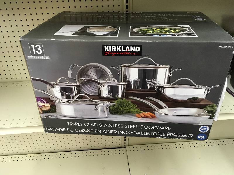 Kirkland Signature 13pc Stainless Steel Tri Ply Clad Cookware
