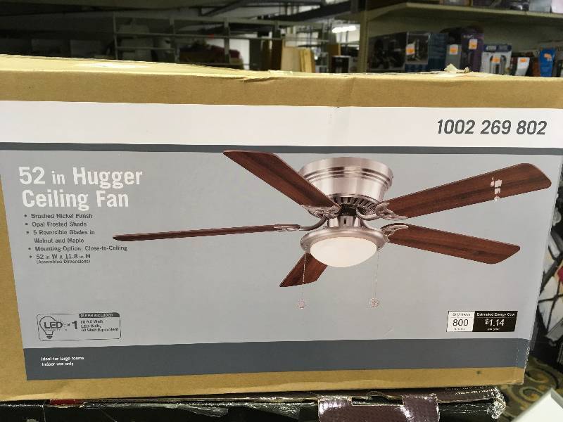 lot 84 image: 52in. Hugger Ceiling Fan, Retail $49.97