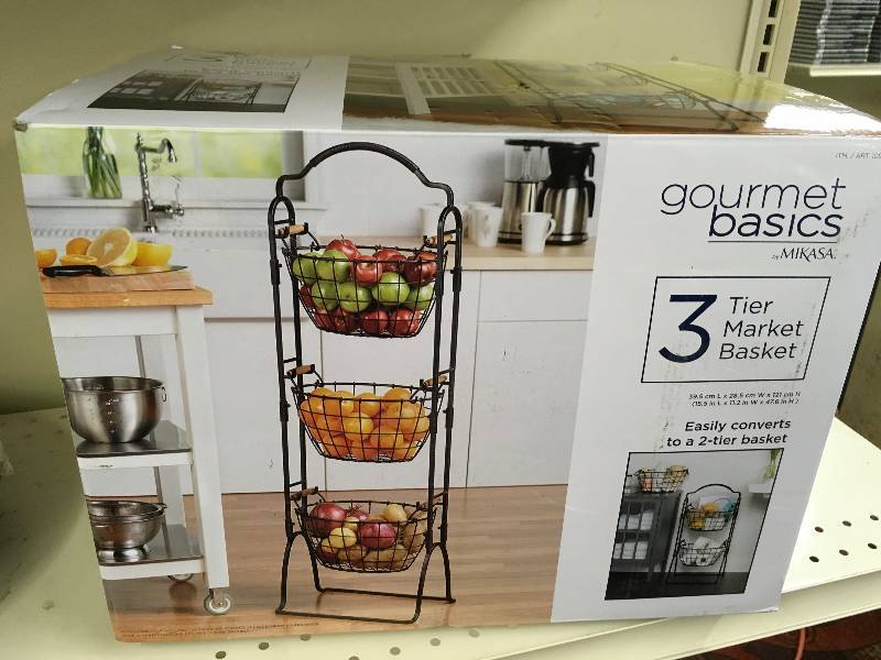 lot 89 image: Mikasa Harbor 3 Tier Basket, Retail $39.99