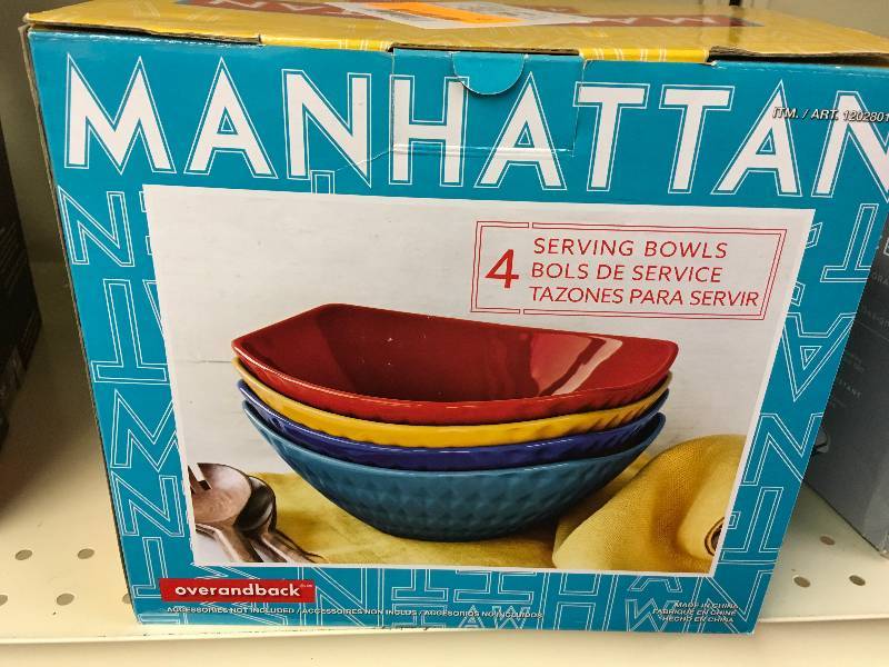 lot 93 image: Over & Back Manhattan 4PC Bowl Set, Retail $14.99