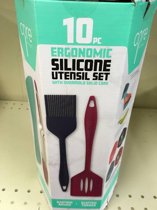 lot 111 image: Core Home 10PC Silicone Utensil Set, Retail $19.99