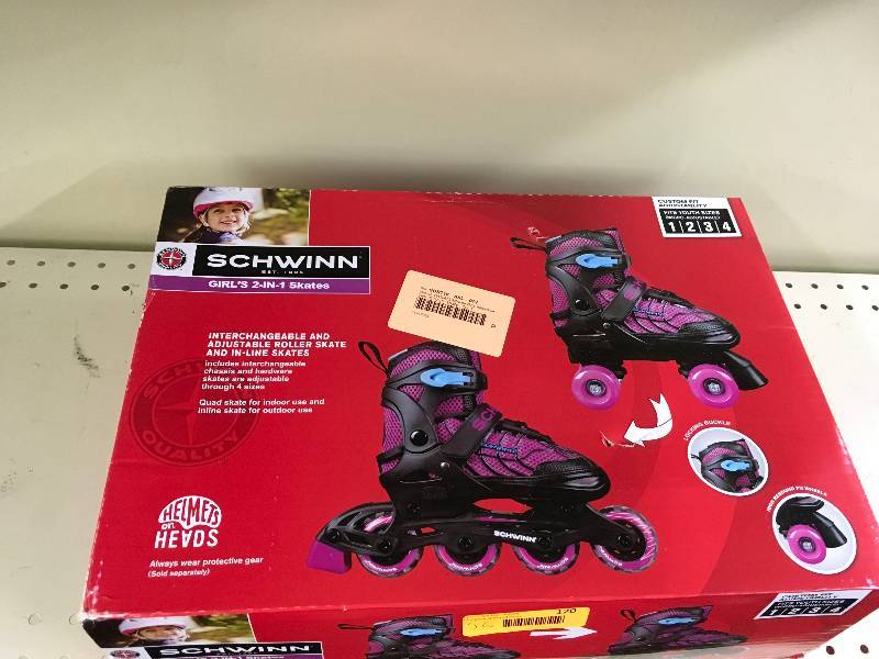 lot 120 image: Schwinn 2-IN-1 Girls Skates, Retail $44.99