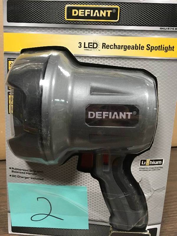 lot 2 image: Rechargeable LED Spotlight 450 Lumen Flashlights Rubber Grip Easy Handling not used