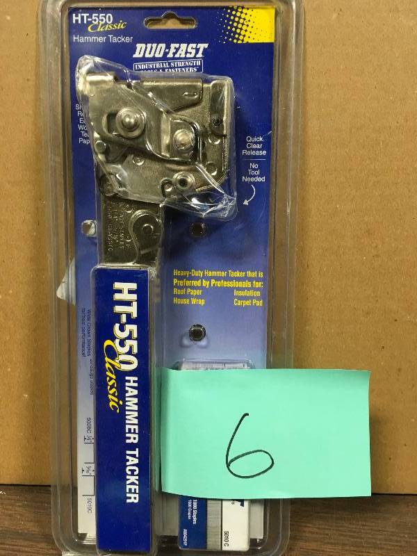lot 6 image: Duo-Fast HT550C 5000 Series 12 in. Crown Classic Hammer Tacker Stapler-1013292 not used