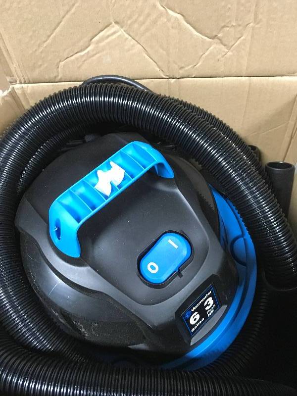 lot 13 image: Vacmaster 6-gal. Stainless Steel WetDry Vac with Blower Function-VQ607SFD in working conditions