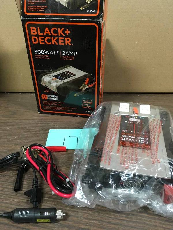 lot 17 image: Black & Decker PI500P - DC-AC 500W Power Inverter with USB in good conditions