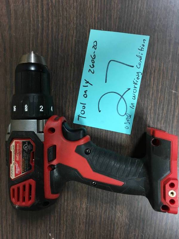 lot 27 image: Milwaukee 2606-20 18V Li-Ion 12 Cordless DrillDriver )Tool only) Used in good working cond.