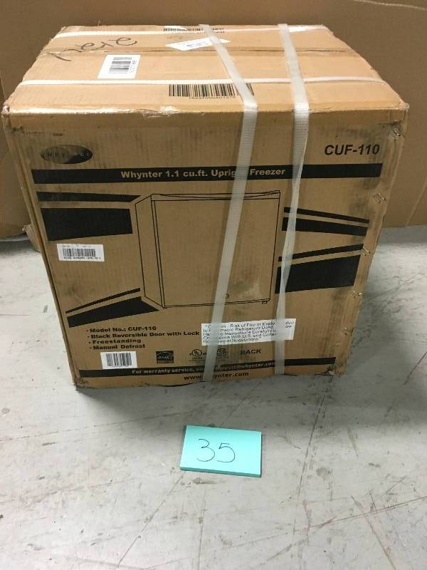lot 35 image: WHYNTER  1.1 cu. ft. Portable Freezer in Black with Lock, ENERGY STAR new