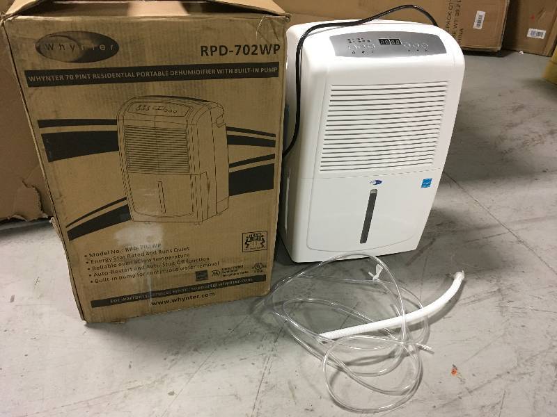 lot 37 image: Whynter RPD-702WP Energy Star Portable Dehumidifier with Pump, 70-Pint in working conditions