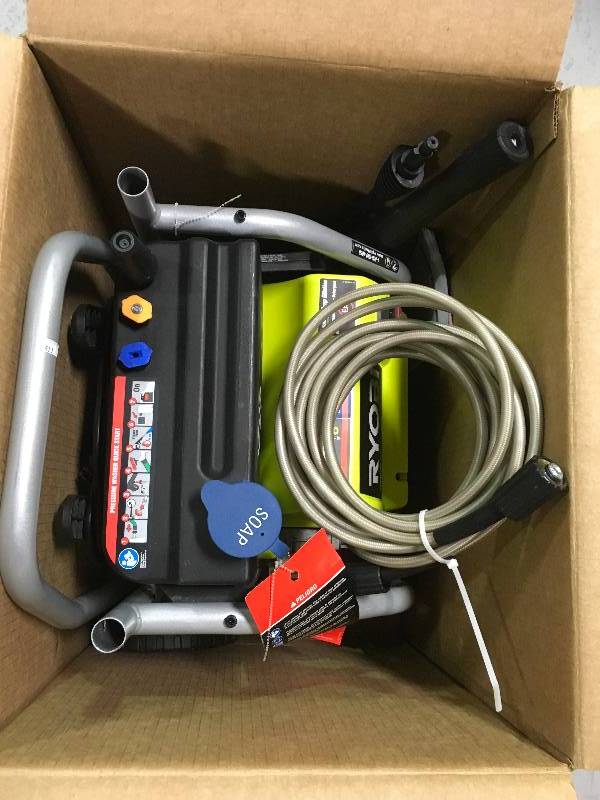 lot 45 image: Ryobi 1700 PSI 1.2 GPM Electric High Pressure Washer in working conditions