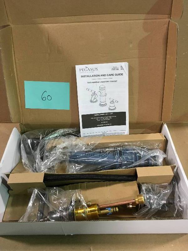 lot 60 image: Pegasus Bamboo 8 Widespread 2-Handle Low-Arc Bath Faucet -Heritage Bronze in good conditions