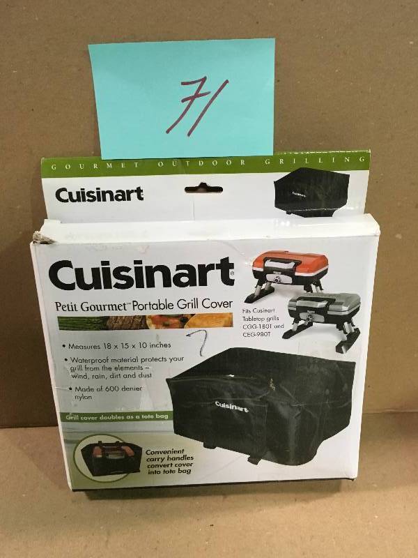 lot 71 image: Cuisinart Grill Cover For CGG-180T And CEG-980T - CGC-18 not used