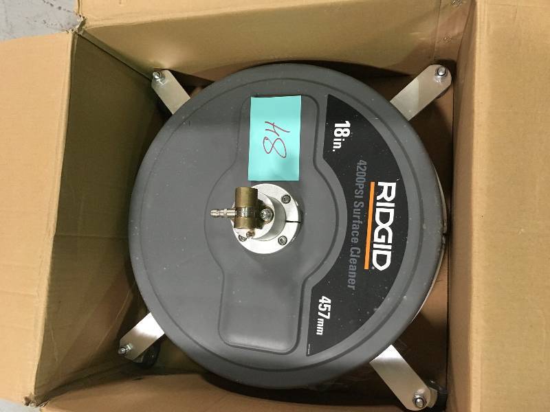 lot 84 image: RIDGID PROFESSIONAL-GRADE 18 IN. SURFACE CLEANER ATTACHMENT, UP TO 4200 PSI5.0 GPM  Used in good working cond.
