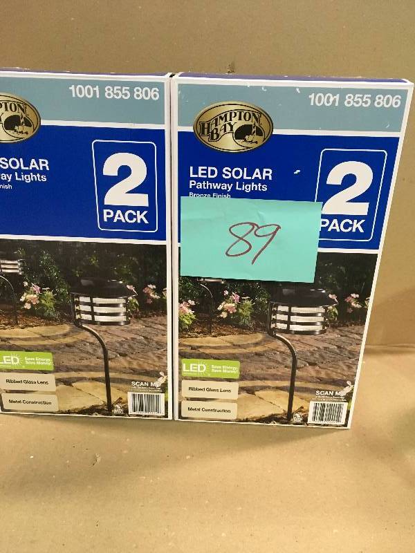 lot 89 image: 2-pack Hampton Bay LED Solar Pathway Lights C0132 A62  LOT OF 2 new