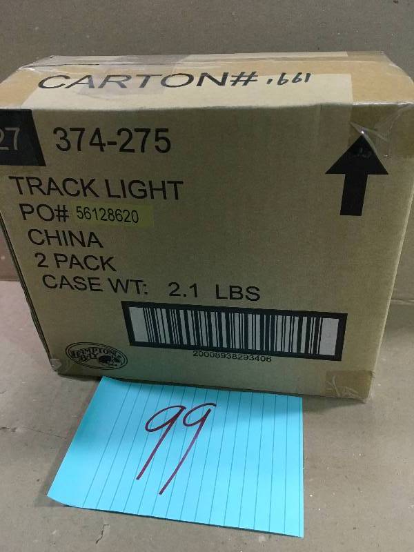 lot 99 image: Hampton Bay 75-Watt PAR30 Perforated Double Arm Gimbal Fixture  2 PACK CASE not used