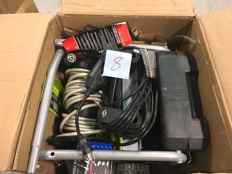 lot 8 image: Ryobi 2000 PSI ELECTRIC PRESSURE WASHER  Used in good working cond.