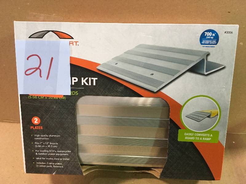 lot 21 image: 12 in. Aluminum Ramp Plate Kit  in good conditions