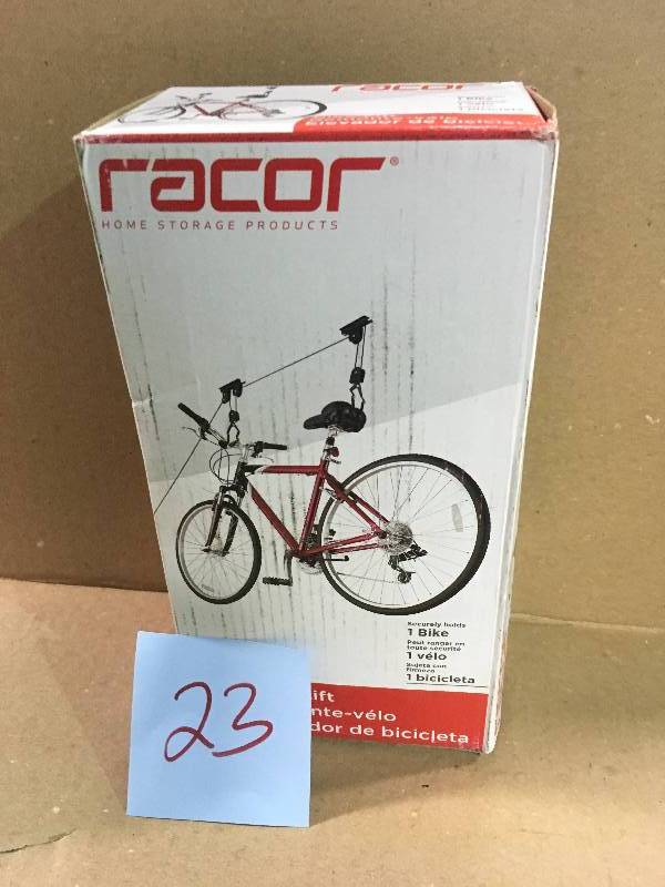 lot 23 image: Racor 1-Bike Ceiling Mount Bike Lift PBH-1R in good conditions