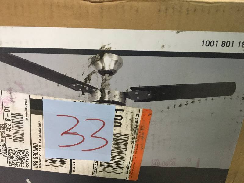 lot 33 image: Montgomery 42 in. Indoor Brushed Nickel Ceiling Fan with Light Kit in good conditions