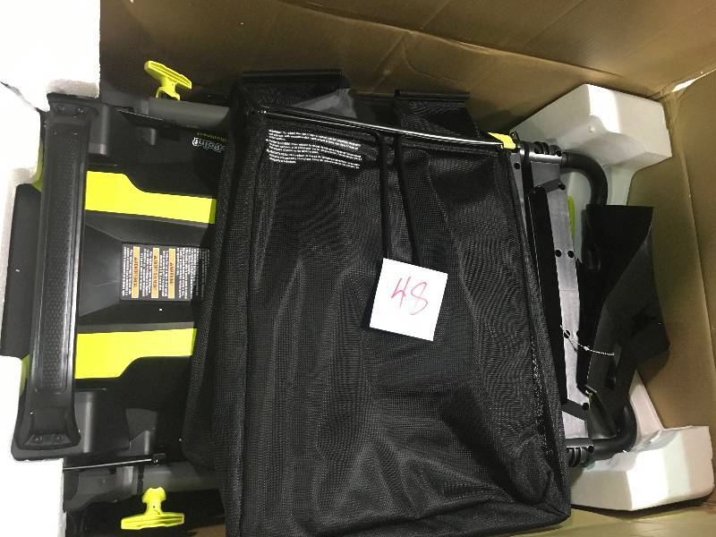 lot 48 image: Ryobi 20 in. 40-Volt Brushless Lithium-Ion Cordless Self-Propelled Walk Behind Mower with 5.0 Ah BatteryCharger Included in good conditions