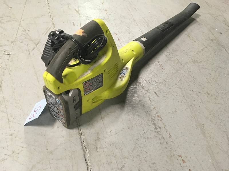 lot 53 image: Ryobi P2102 One 18-volt 120 MPH Cordless Electric Blower  Used in good working cond.