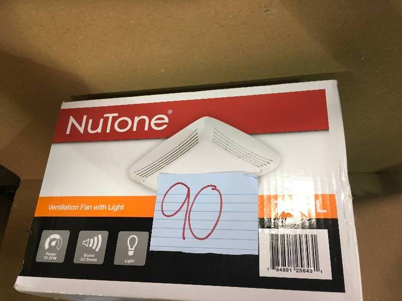 lot 90 image: NuTone Ceiling Exhaust Bath Fan Light 70 CFM 65 sq. ft. Bathroom in good conditions
