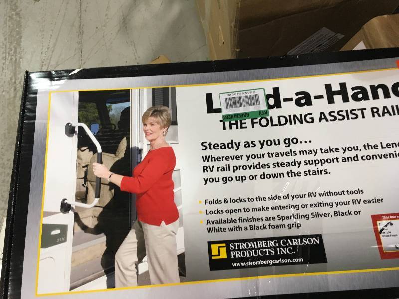 lot 99 image: Lend - a - Hand Folding RV Handrail, White in good conditions