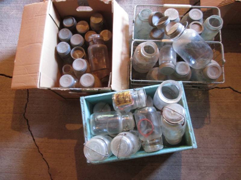 lot 9 image: Antique glass jars...