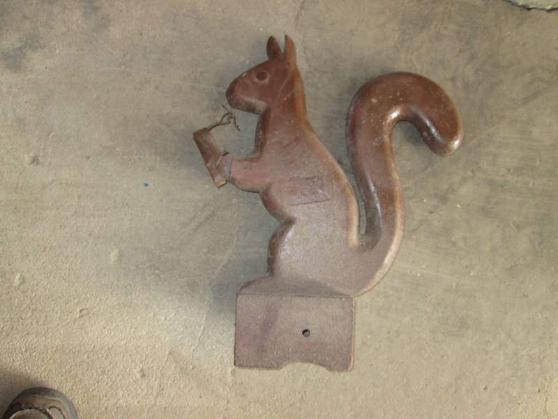 lot 28 image: Antique squirrel cast iron weather ...
