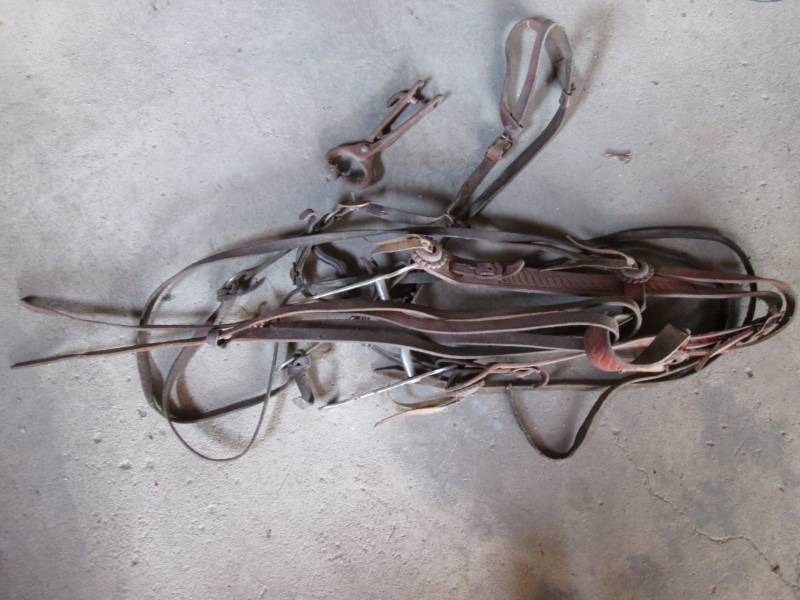lot 32 image: Vintaage horse halters...