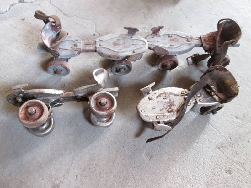 lot 33 image: Antique roller skates...